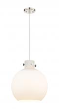 Innovations Lighting 410-1PL-PN-G410-14WH - Newton Sphere - 1 Light - 14 inch - Polished Nickel - Cord hung - Pendant
