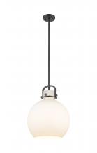 Innovations Lighting 410-1SL-BK-G410-14WH - Newton Sphere - 1 Light - 14 inch - Matte Black - Multi Pendant