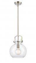 Innovations Lighting 410-1SM-SN-G410-10CL - Newton Sphere - 1 Light - 8 inch - Brushed Satin Nickel - Stem Hung - Mini Pendant