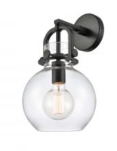 Innovations Lighting 410-1W-BK-G410-8CL - Newton Sphere - 1 Light - 8 inch - Matte Black - Sconce
