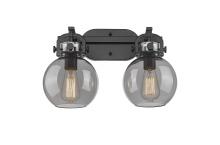 Innovations Lighting 410-2W-BK-G410-7SM - Newton Sphere - 2 Light - 17 inch - Matte Black - Bath Vanity Light