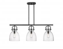 Innovations Lighting 410-3I-BK-G412-10SDY - Newton Bell - 3 Light - 42 inch - Matte Black - Island Light