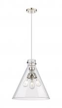 Innovations Lighting 410-3PL-PN-G411-18CL - Newton Cone - 3 Light - 18 inch - Polished Nickel - Cord hung - Pendant