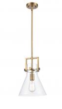 Innovations Lighting 411-1SM-BB-G411-10CL - Newton Cone - 1 Light - 10 inch - Brushed Brass - Multi Pendant