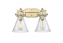 Innovations Lighting 411-2W-BB-G411-7SDY - Newton Cone - 2 Light - 17 inch - Brushed Brass - Bath Vanity Light