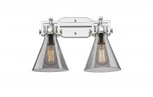 Innovations Lighting 411-2W-PN-G411-7SM - Newton Cone - 2 Light - 17 inch - Polished Nickel - Bath Vanity Light