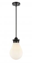 Innovations Lighting 414-1S-BK-G4141-8 - Genesis - 1 Light - 8 inch - Matte Black - Cord hung - Mini Pendant