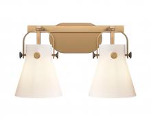 Innovations Lighting 423-2W-BB-G411-6WH - Pilaster II Cone - 2 Light - 17 inch - Brushed Brass - Bath Vanity Light