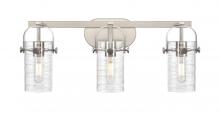 Innovations Lighting 423-3W-SN-G423-7DE - Pilaster II Cylinder - 3 Light - 25 inch - Satin Nickel - Bath Vanity Light