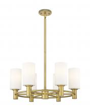 Innovations Lighting 434-6CR-BB-G434-7WH - Crown Point - 6 Light - 24 inch - Brushed Brass - Chandelier