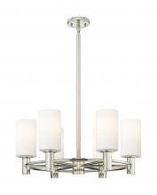 Innovations Lighting 434-6CR-PN-G434-7WH - Crown Point - 6 Light - 24 inch - Polished Nickel - Chandelier