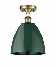 Innovations Lighting 516-1C-AB-MBD-9-GR - Plymouth - 1 Light - 9 inch - Antique Brass - Semi-Flush Mount