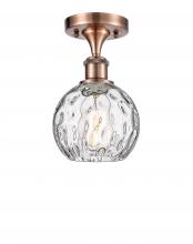 Innovations Lighting 516-1C-AC-G1215-6 - Athens Water Glass - 1 Light - 6 inch - Antique Copper - Semi-Flush Mount