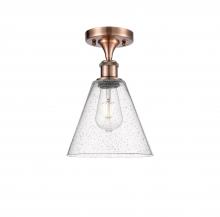 Innovations Lighting 516-1C-AC-GBC-84 - Berkshire - 1 Light - 8 inch - Antique Copper - Semi-Flush Mount