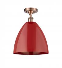 Innovations Lighting 516-1C-AC-MBD-12-RD - Plymouth - 1 Light - 12 inch - Antique Copper - Semi-Flush Mount