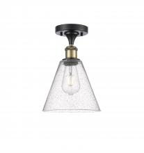 Innovations Lighting 516-1C-BAB-GBC-84 - Berkshire - 1 Light - 8 inch - Black Antique Brass - Semi-Flush Mount