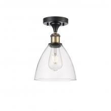 Innovations Lighting 516-1C-BAB-GBD-752 - Bristol - 1 Light - 8 inch - Black Antique Brass - Semi-Flush Mount