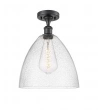 Innovations Lighting 516-1C-BK-GBD-124 - Bristol - 1 Light - 12 inch - Matte Black - Semi-Flush Mount