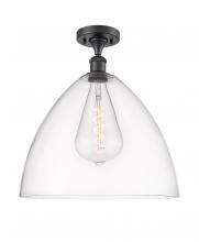 Innovations Lighting 516-1C-BK-GBD-162 - Bristol - 1 Light - 16 inch - Matte Black - Semi-Flush Mount