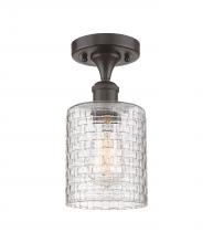 Innovations Lighting 516-1C-OB-G112C-5CL - Cobbleskill - 1 Light - 5 inch - Oil Rubbed Bronze - Semi-Flush Mount