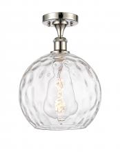 Innovations Lighting 516-1C-PN-G1215-10 - Athens Water Glass - 1 Light - 10 inch - Polished Nickel - Semi-Flush Mount