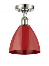 Innovations Lighting 516-1C-PN-MBD-75-RD - Plymouth - 1 Light - 8 inch - Polished Nickel - Semi-Flush Mount