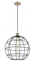 Innovations Lighting 516-1P-AB-CE-16-BK - Lake Placid - 1 Light - 16 inch - Antique Brass - Multi Pendant