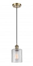 Innovations Lighting 516-1P-AB-G112 - Cobbleskill - 1 Light - 5 inch - Antique Brass - Cord hung - Mini Pendant