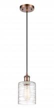 Innovations Lighting 516-1P-AC-G1113 - Cobbleskill - 1 Light - 5 inch - Antique Copper - Cord hung - Mini Pendant