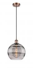 Innovations Lighting 516-1P-AC-G556-10SM - Rochester - 1 Light - 10 inch - Antique Copper - Cord hung - Mini Pendant