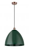 Innovations Lighting 516-1P-AC-MBD-16-GR - Plymouth - 1 Light - 16 inch - Antique Copper - Cord hung - Mini Pendant