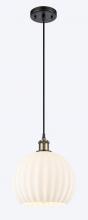 Innovations Lighting 516-1P-BAB-G1217-10WV - White Venetian - 1 Light - 10 inch - Black Antique Brass - Cord Hung - Mini Pendant