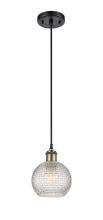 Innovations Lighting 516-1P-BAB-G122C-6CL - Athens - 1 Light - 6 inch - Black Antique Brass - Cord hung - Mini Pendant