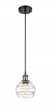 Innovations Lighting 516-1P-BAB-G556-6CL - Rochester - 1 Light - 6 inch - Black Antique Brass - Cord hung - Mini Pendant
