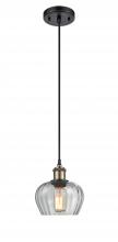 Innovations Lighting 516-1P-BAB-G92 - Fenton - 1 Light - 7 inch - Black Antique Brass - Cord hung - Mini Pendant