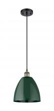 Innovations Lighting 516-1P-BAB-MBD-9-GR - Plymouth - 1 Light - 9 inch - Black Antique Brass - Cord hung - Mini Pendant