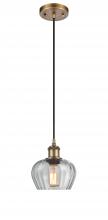Innovations Lighting 516-1P-BB-G92 - Fenton - 1 Light - 7 inch - Brushed Brass - Cord hung - Mini Pendant
