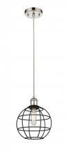 Innovations Lighting 516-1P-PN-CE-8-BK - Lake Placid - 1 Light - 8 inch - Polished Nickel - Multi Pendant