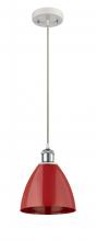 Innovations Lighting 516-1P-WPC-MBD-75-RD - Plymouth - 1 Light - 8 inch - White Polished Chrome - Cord hung - Mini Pendant