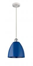 Innovations Lighting 516-1P-WPC-MBD-9-BL - Plymouth - 1 Light - 9 inch - White Polished Chrome - Cord hung - Mini Pendant