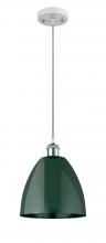 Innovations Lighting 516-1P-WPC-MBD-9-GR - Plymouth - 1 Light - 9 inch - White Polished Chrome - Cord hung - Mini Pendant