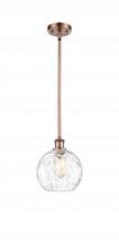 Innovations Lighting 516-1S-AC-G1215-8 - Athens Water Glass - 1 Light - 8 inch - Antique Copper - Mini Pendant