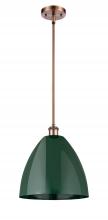 Innovations Lighting 516-1S-AC-MBD-12-GR - Plymouth - 1 Light - 12 inch - Antique Copper - Pendant