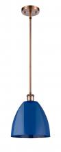 Innovations Lighting 516-1S-AC-MBD-9-BL - Plymouth - 1 Light - 9 inch - Antique Copper - Pendant
