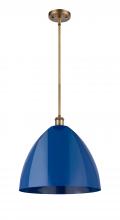 Innovations Lighting 516-1S-BB-MBD-16-BL - Plymouth - 1 Light - 16 inch - Brushed Brass - Pendant