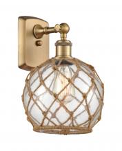 Innovations Lighting 516-1W-BB-G122-8RB - Farmhouse Rope - 1 Light - 8 inch - Brushed Brass - Sconce