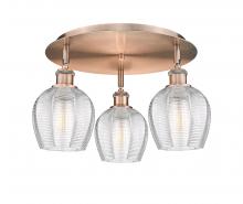 Innovations Lighting 516-3C-AC-G462-6 - Norfolk - 3 Light - 18 inch - Antique Copper - Flush Mount