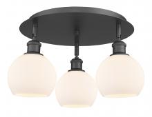 Innovations Lighting 516-3C-BK-G121-6 - Athens - 3 Light - 18 inch - Matte Black - Flush Mount