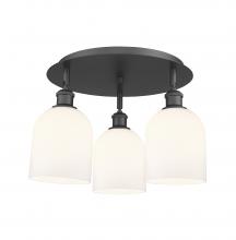 Innovations Lighting 516-3C-BK-G558-6GWH - Bella - 3 Light - 17 inch - Matte Black - Flush Mount