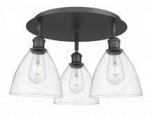 Innovations Lighting 516-3C-BK-GBD-752 - Bristol - 3 Light - 19 inch - Matte Black - Flush Mount